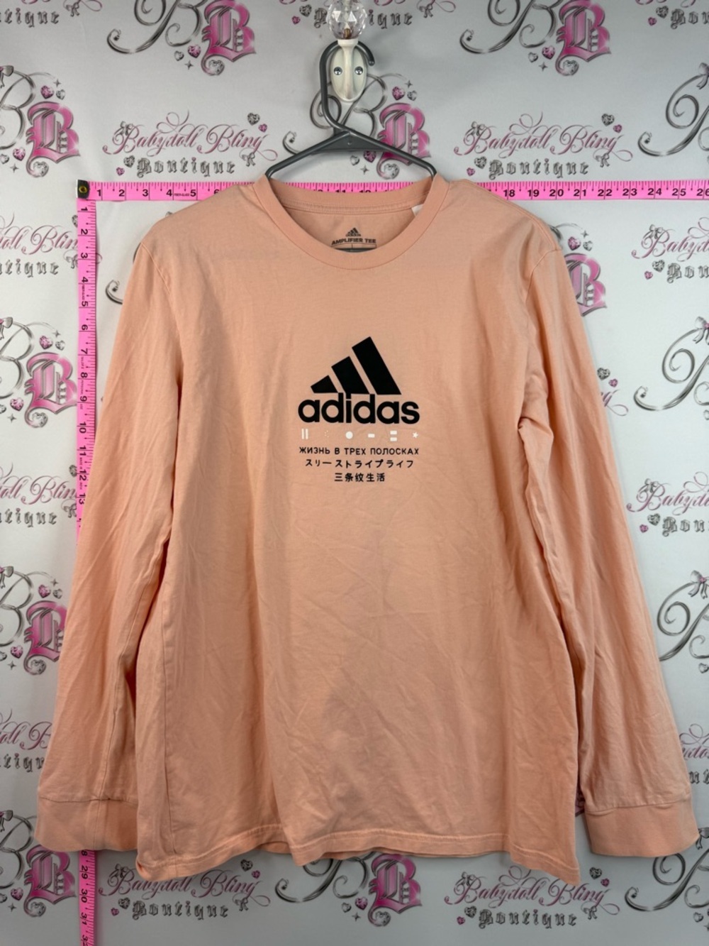 adidas long sleeve amplifier tee orange moon Peach Graphic Long Sleeve Tee